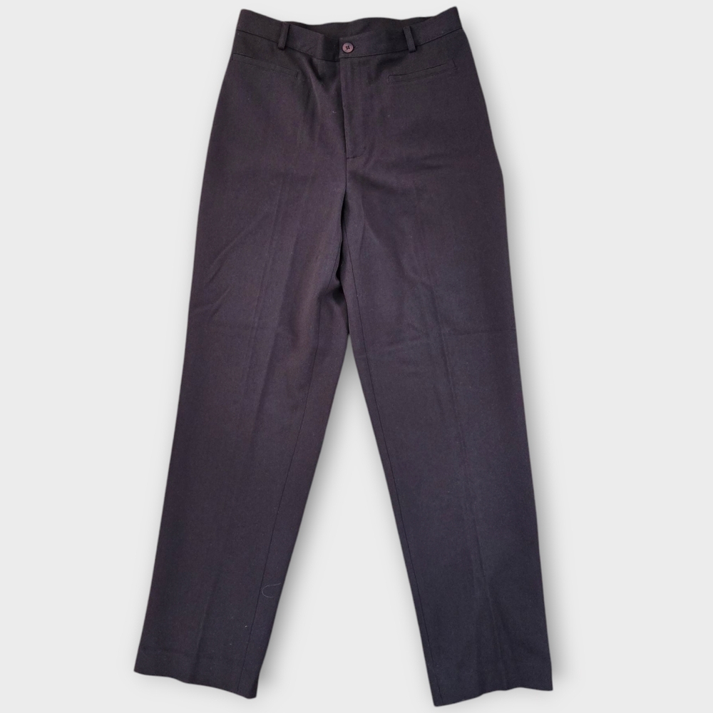 Vintage Chocolate Brown Trouser Pants Size 6P Waist 26" Academia Office Preppy